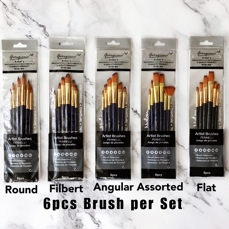 Miya Himi 3pcs Paint Brushes Set for Acrylic Oil Watercolor Face