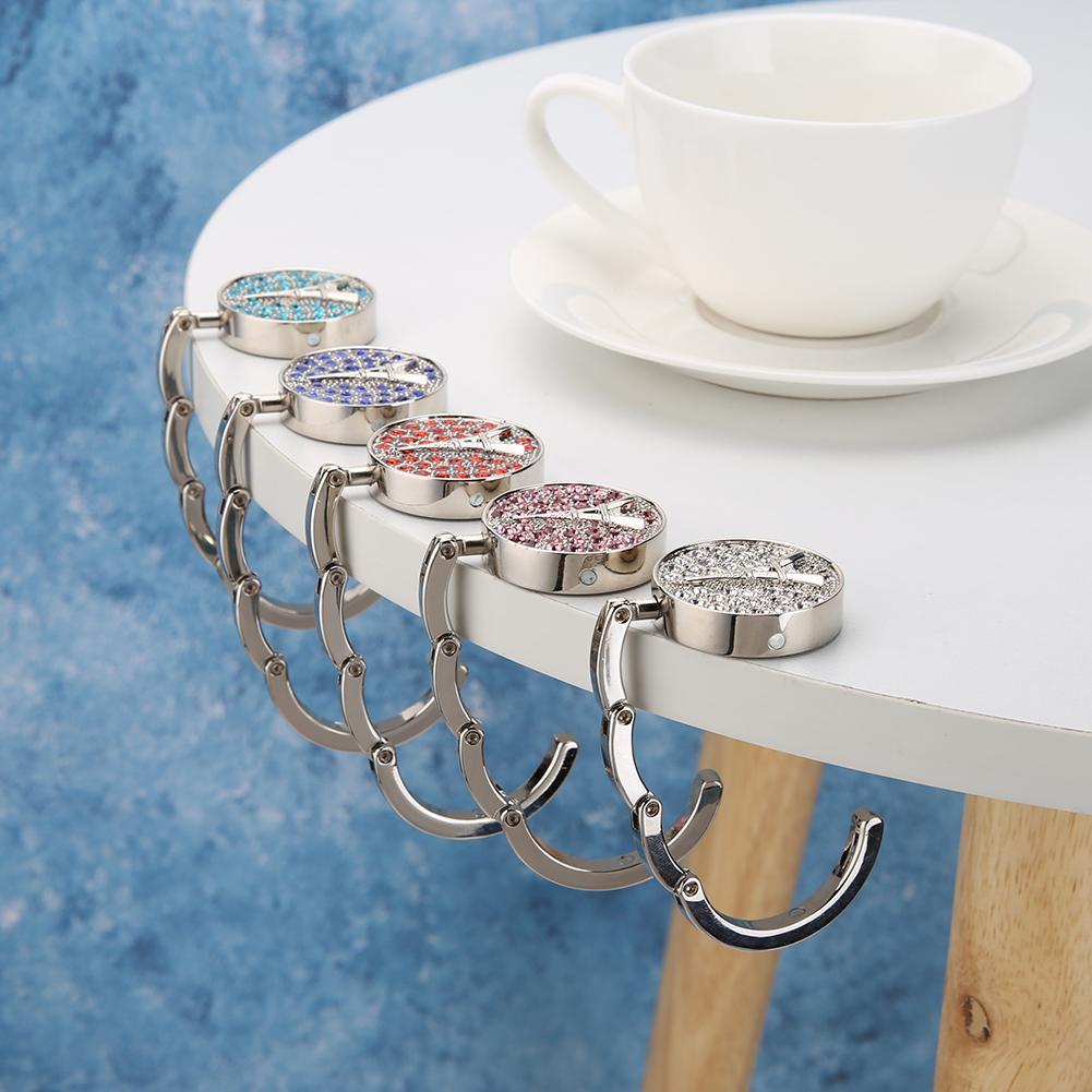 Handbag Holder Magnetic Swivel Silverplate Purse Hook for Restaurant Table