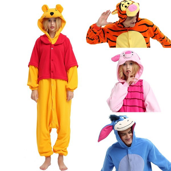 Eeyore Tigger Winnie The Pooh Piglet Onesie Costume for Adults