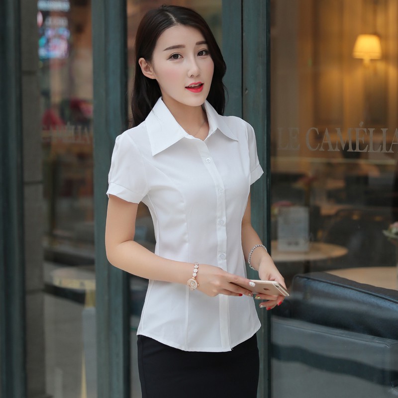 Formal white cheap blouse for ladies