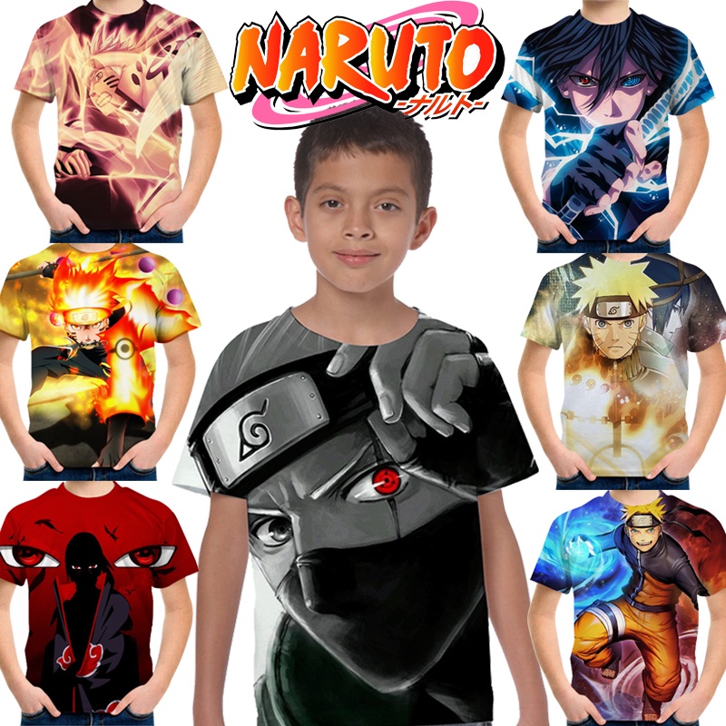 Summer Childrens/Youth Kakashi Anime Naruto T Shirt Boy Girl Baby