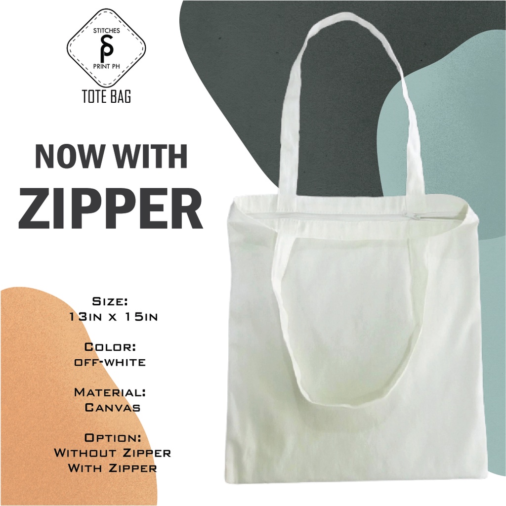 Canvas bag with online zip