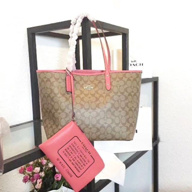 Coach reversible hotsell tote pink