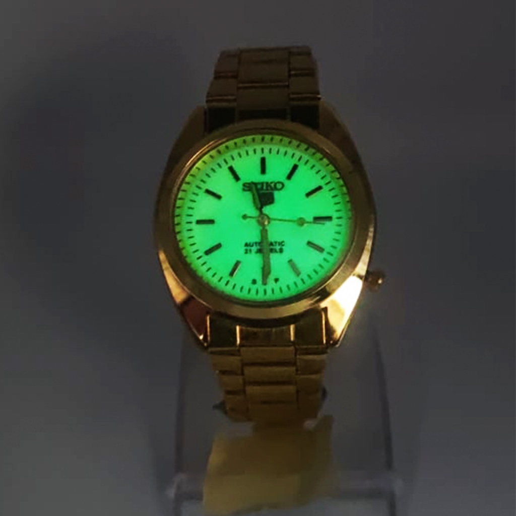 Seiko 5 Automatic 21 Jewels Luminous Dial Gold Plated Stainless