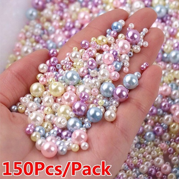 150pcs/lot Mix Size 3-8mm Pearl Beads for Jewelry Making Colorful