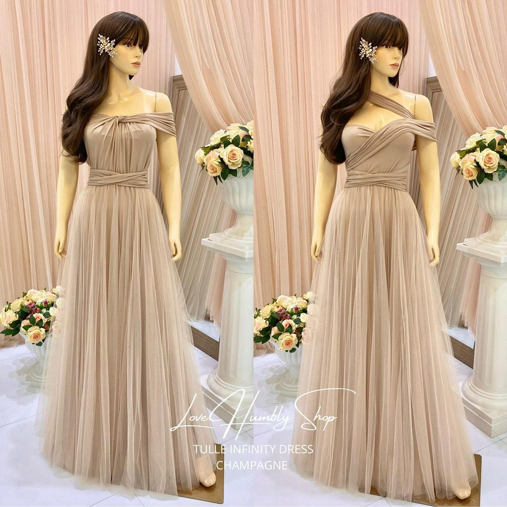 TULLE ADULT INFINITY DRESS BRIDESMAID WEDDING MAXI LONG DRESS