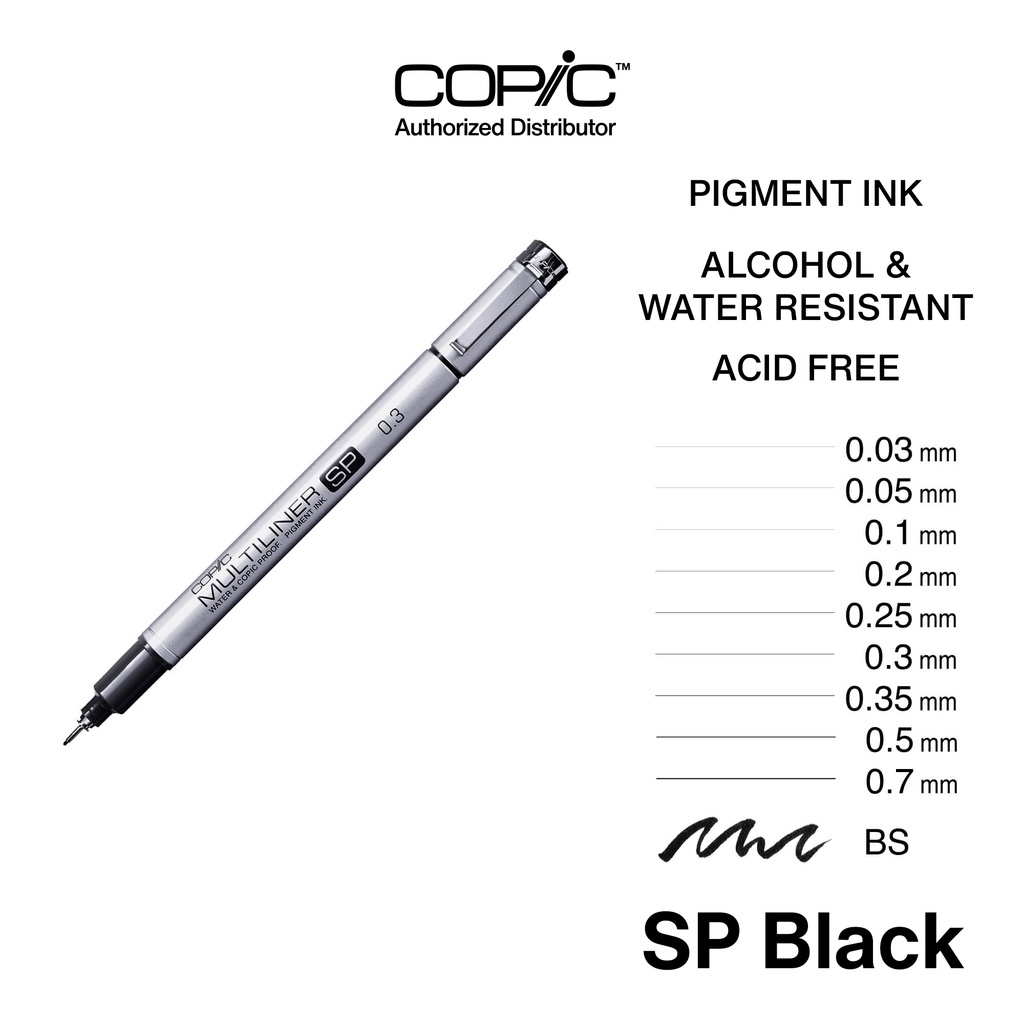 Copic Multiliner Pen - 0.03 mm - 6 Color Bundle
