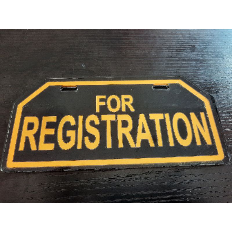 For registration shop plate