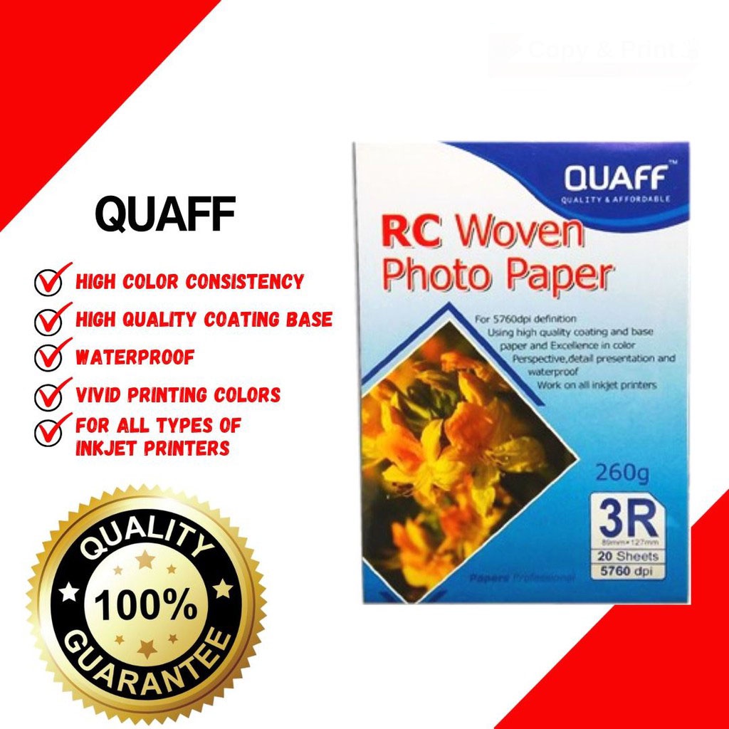 Quaff RC Woven Photo Paper 260gsm - Uniprint