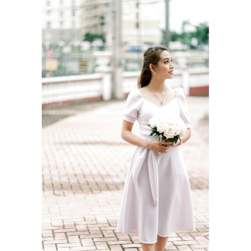 White dress for civil 2024 wedding