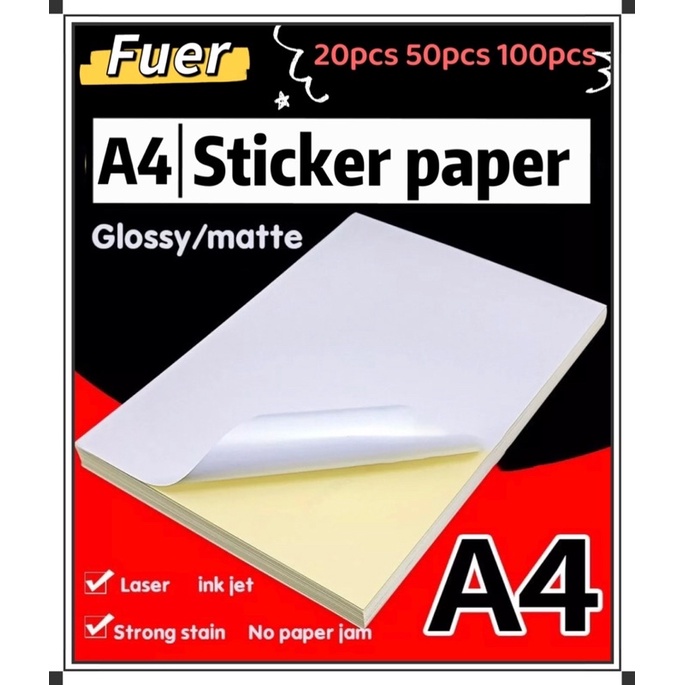 White A4 High Glossy Sticker Paper Self Adhesive 180 GSM for