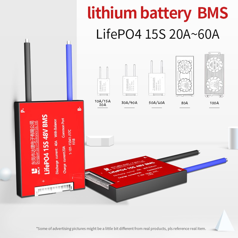 Lifepo4 15S 60A Balance Common Port Bms 3.2v LifePo4 cell - 48V battery