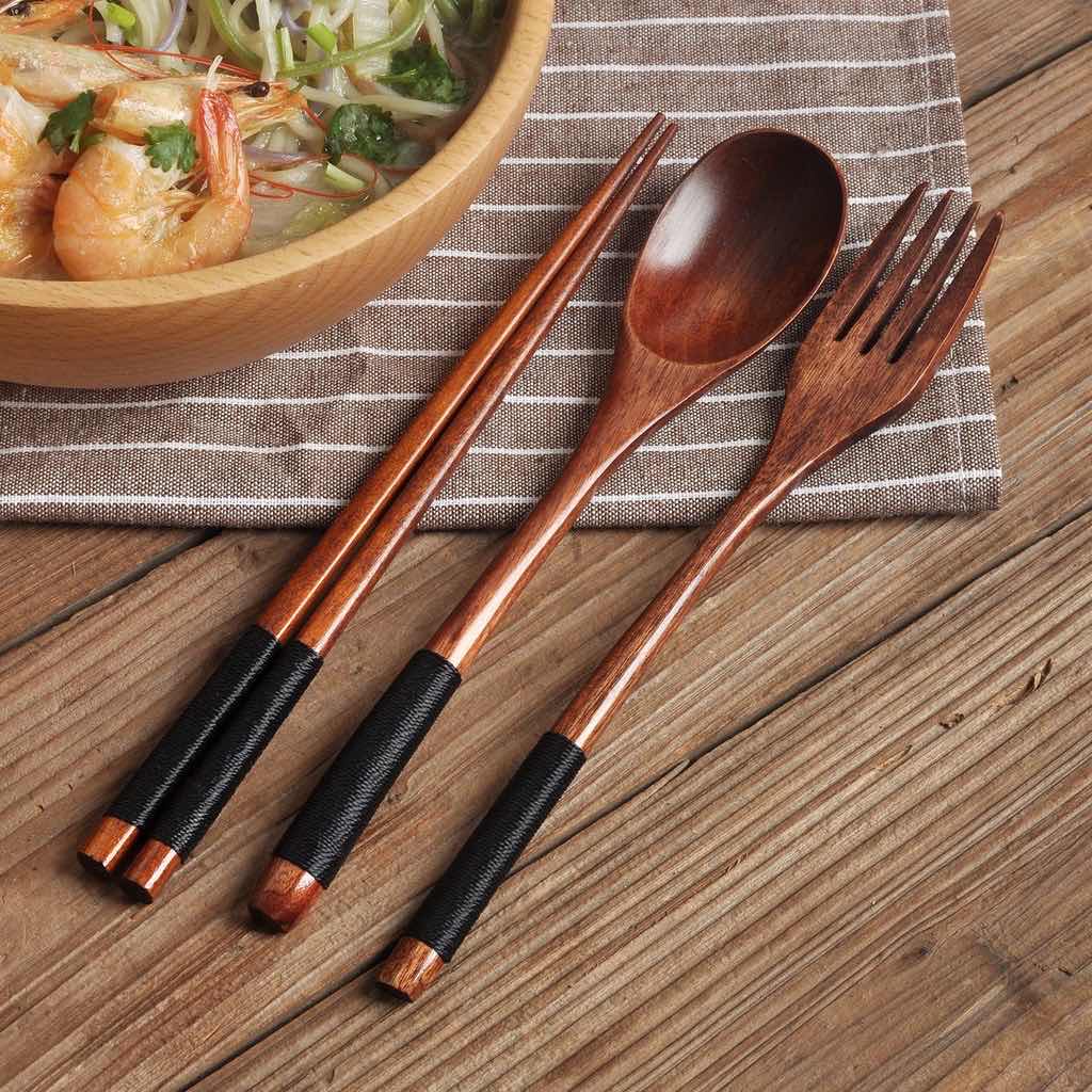 Chopsticks Sushi Handmade Natural Wood Set Value Gift food Tie line Chinese