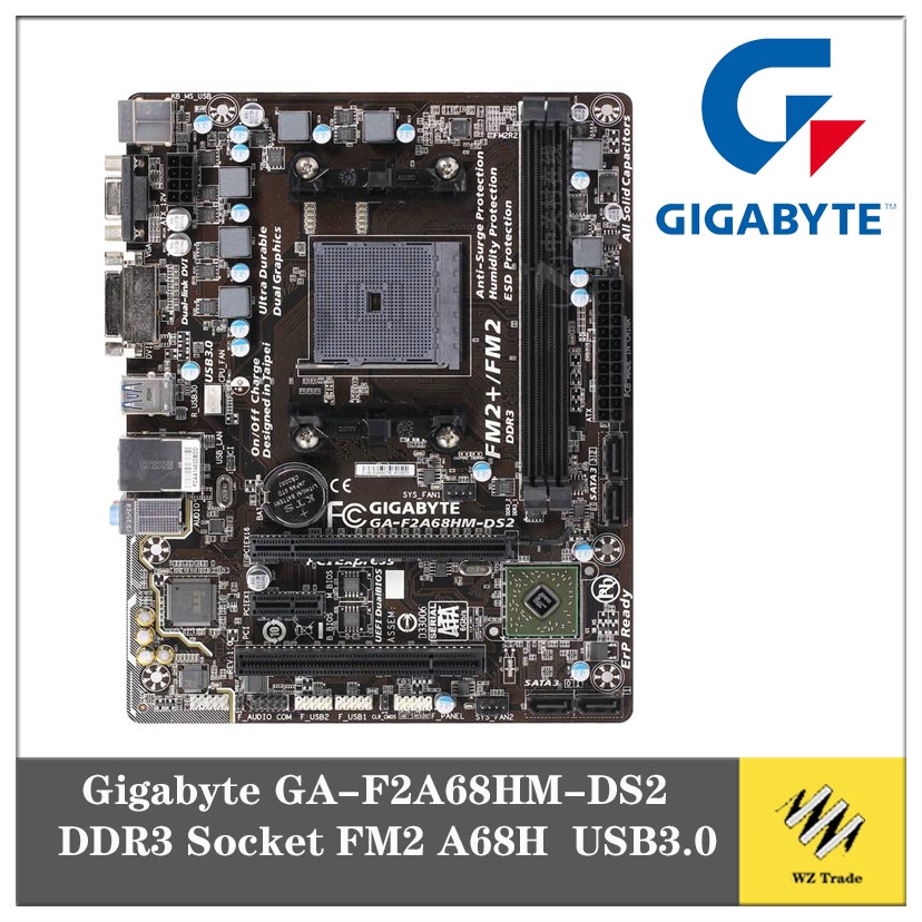 Gigabyte GA-F2A68HM-DS2 S1 A78 A88 DDR3 Socket FM2+ A68H USB3.0 SATA3 Desktop  motherboard | Shopee Philippines