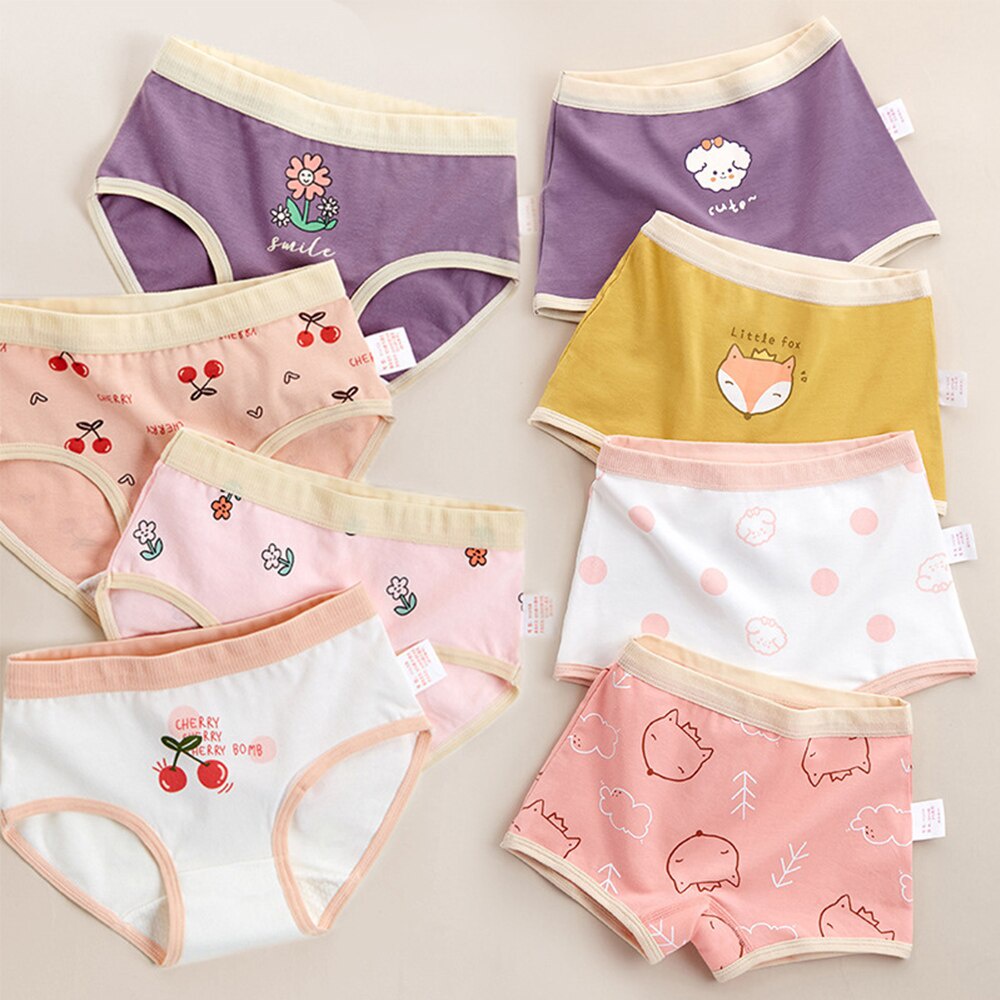 Girls Panties Kids Cotton Underwear Children's Briefs Cherry