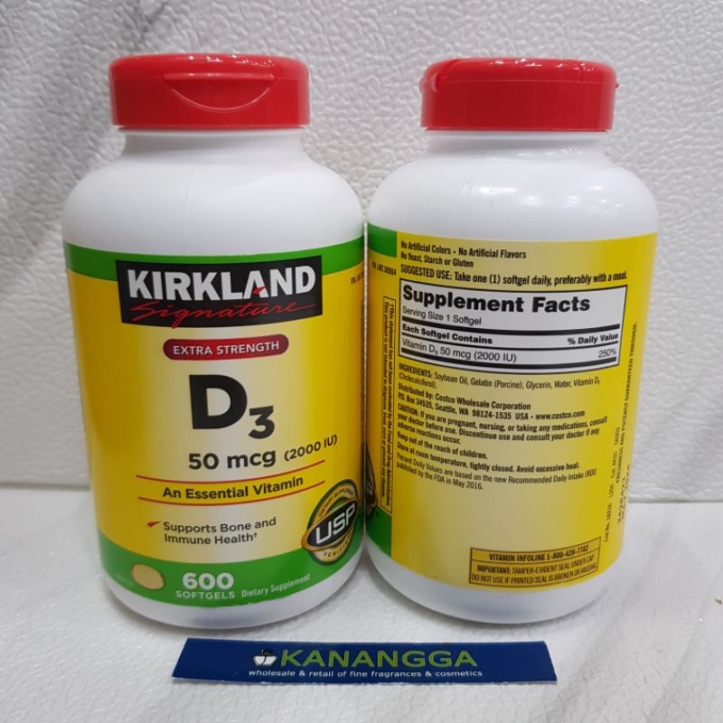 Kirkland Signature Extra Strength D3 50 mcg., 600 Softgels