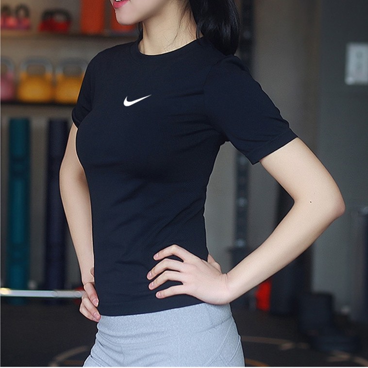 Women Sports Shirt Stretchy Short Sleeve Tight Fitting Tops Athletic Workout  Running Yoga T-Shirt 