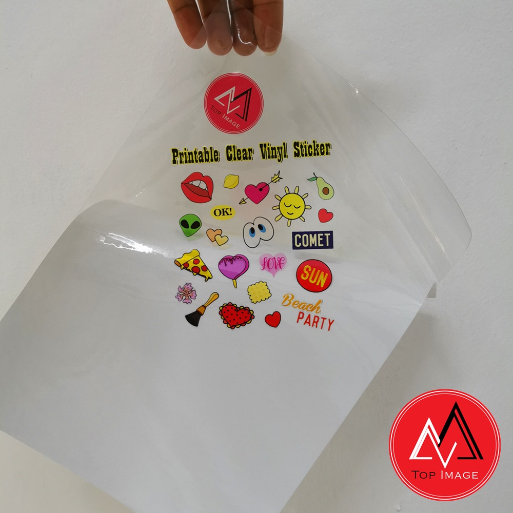 Printable Clear Vinyl Sticker A4 Transparent clear vinyl adhesive film  paper