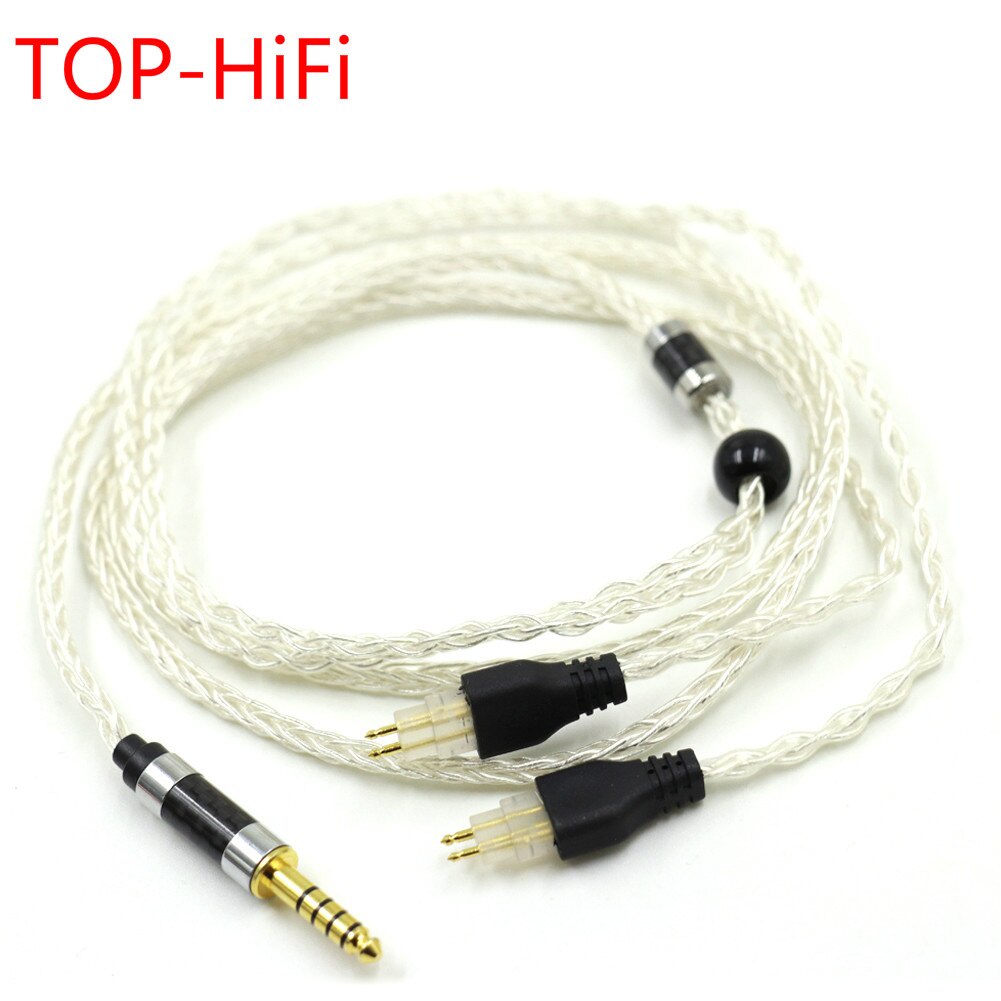 TOP HiFi 1.25m 8Core Silver Plated OCC Headphone Replacement Cable