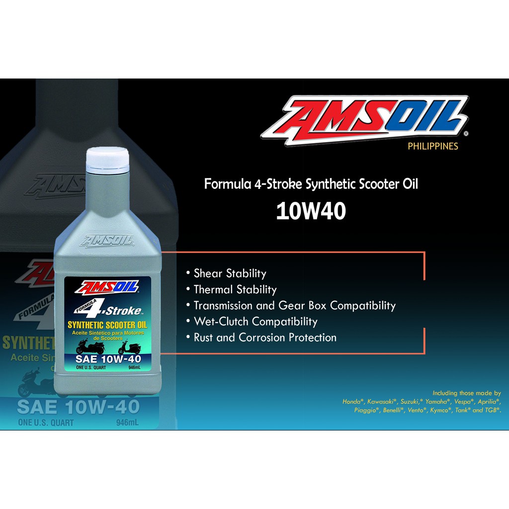 AMSOIL Formula 4-Stroke SAE 10W-40 Synthetic Scooter Oil