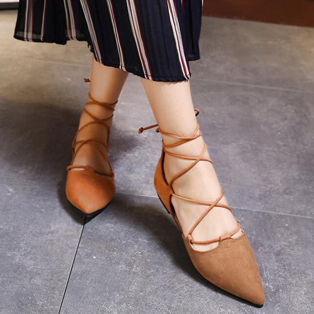 Pointed toe hot sale strappy flats