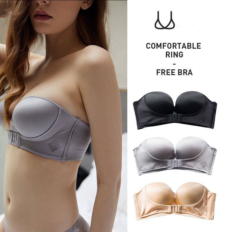 Finetoo Push Up Bra Women Strapless Sexy Lingerie Invisible Brassiere Front  Closure Bras Underwear For Wedding Dress A B C Cup