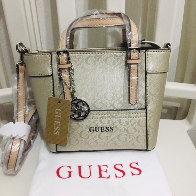 Guess 2 way bag Gold Shopee Philippines