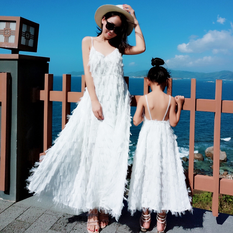 Mom and daughter 2024 matching beach dresses