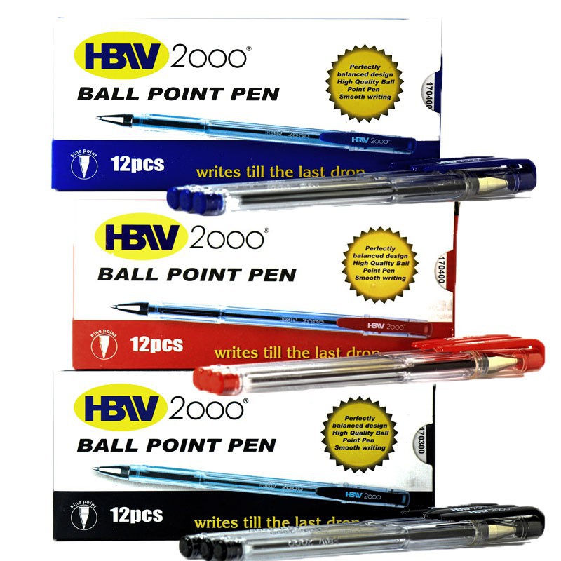 Wholesale price 1 Box HBW Ballpen Black Blue Red Shopee Philippines