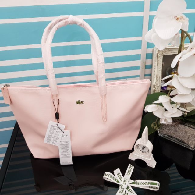 Lacoste Virtual Pink Clutchbag PVC PU Split cow leather Shopee