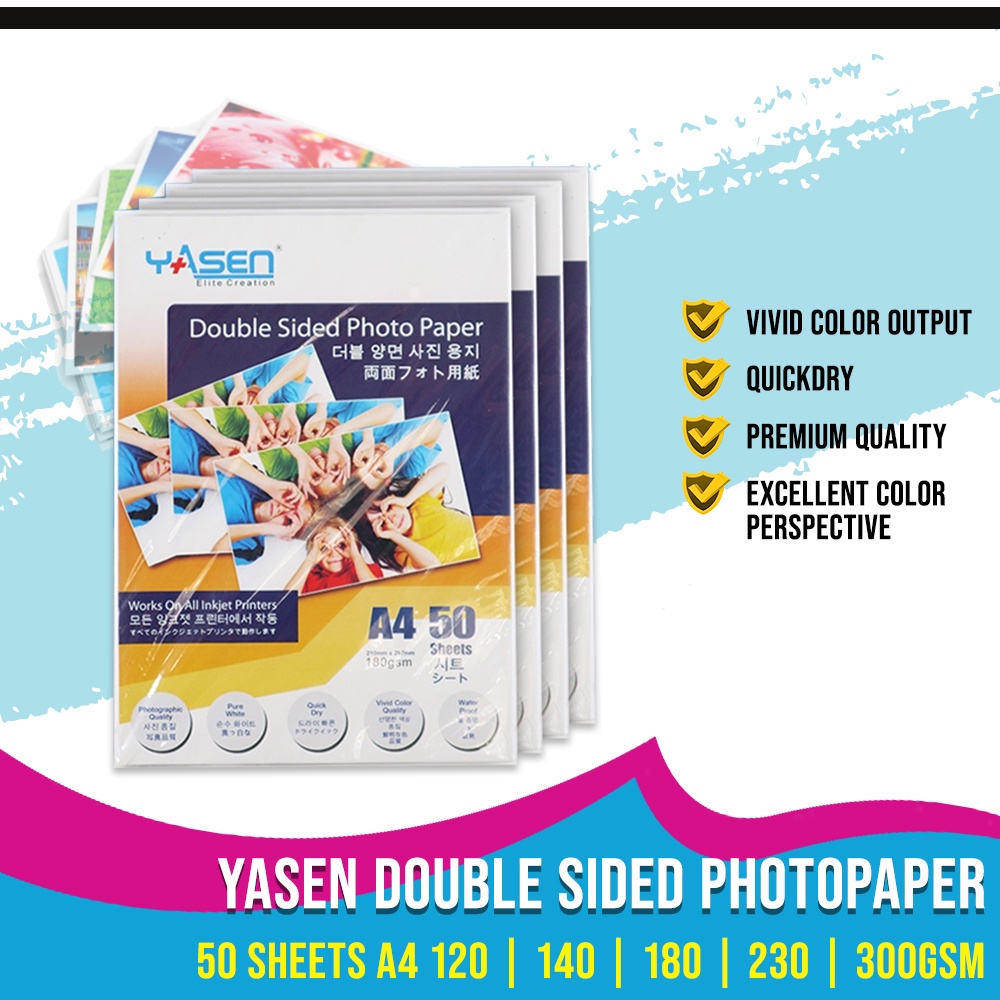 Photo Glossy White Paper 8.3 inchx11.7 inch A4 Size 20 Sheets Weight 180gsm. Dries Quickly Pictures Colors Print for All Inkjet Printer