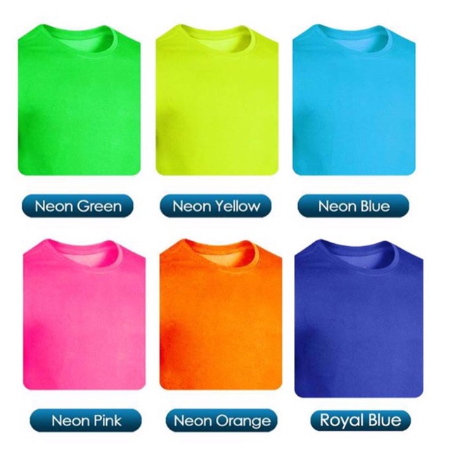 Neon blue outlet t-shirt colors