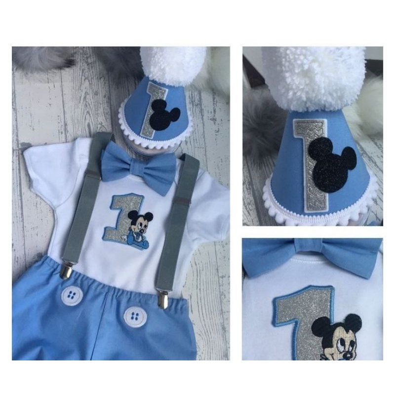 Mickey mouse first outlet birthday onesie