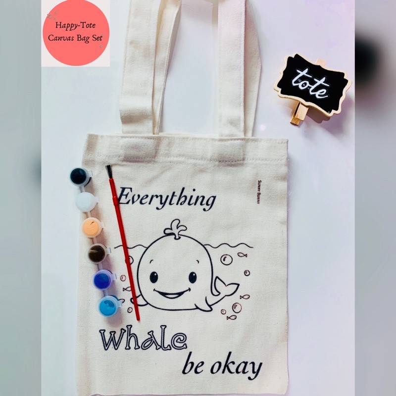 Happy Tote Canvas Bag Painting Set Shopee Philippines