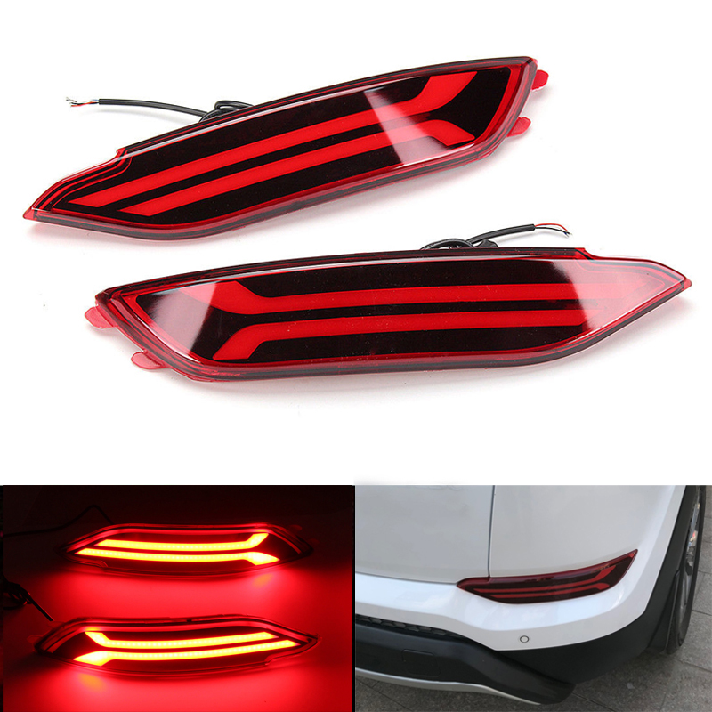 Niscarda 2x LED Rear Bumper Reflector Light Car Driving Brake Fog