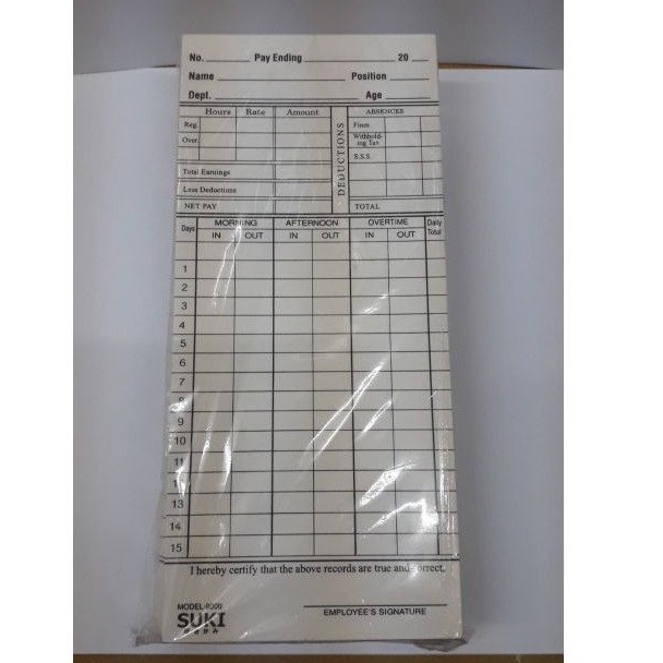 Daily time record cs form 48 40 off