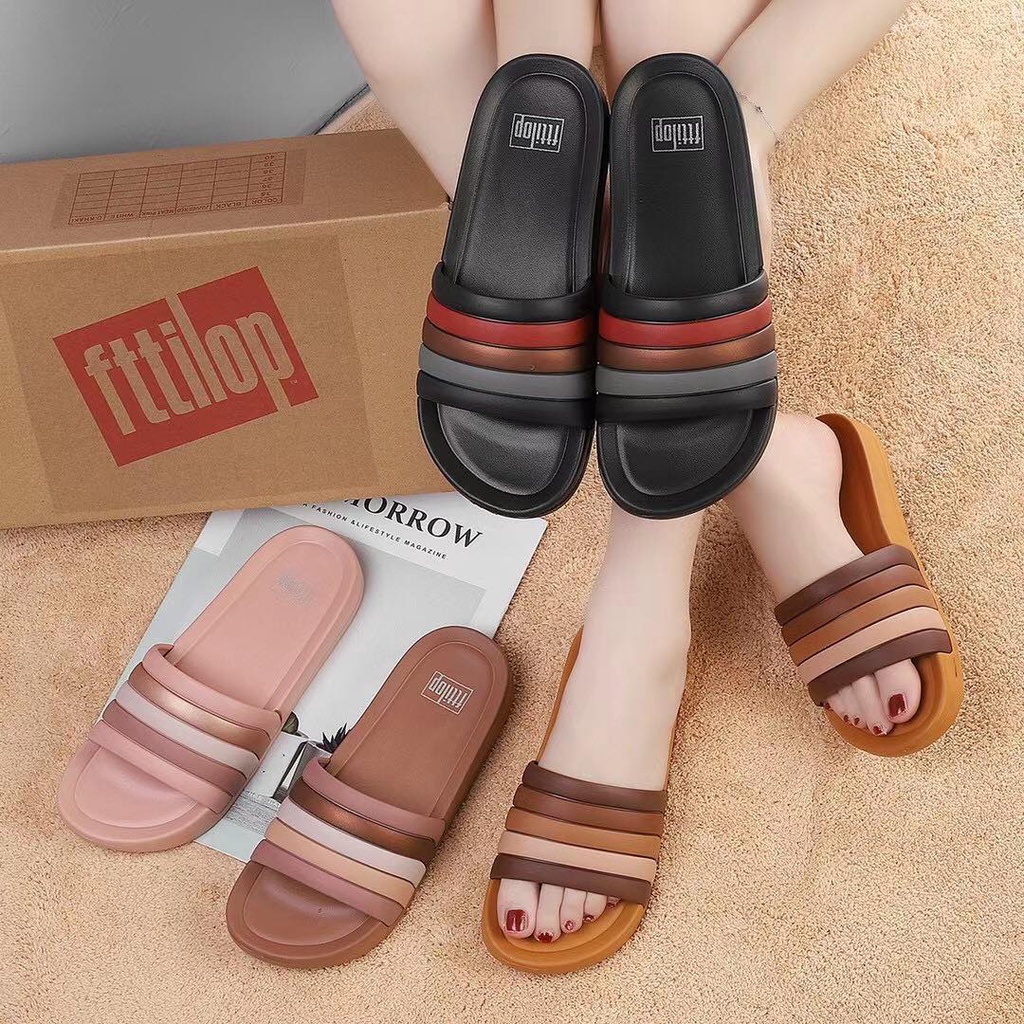 Ladies 4 Color Combination Slides Sandals My Savers Shopee