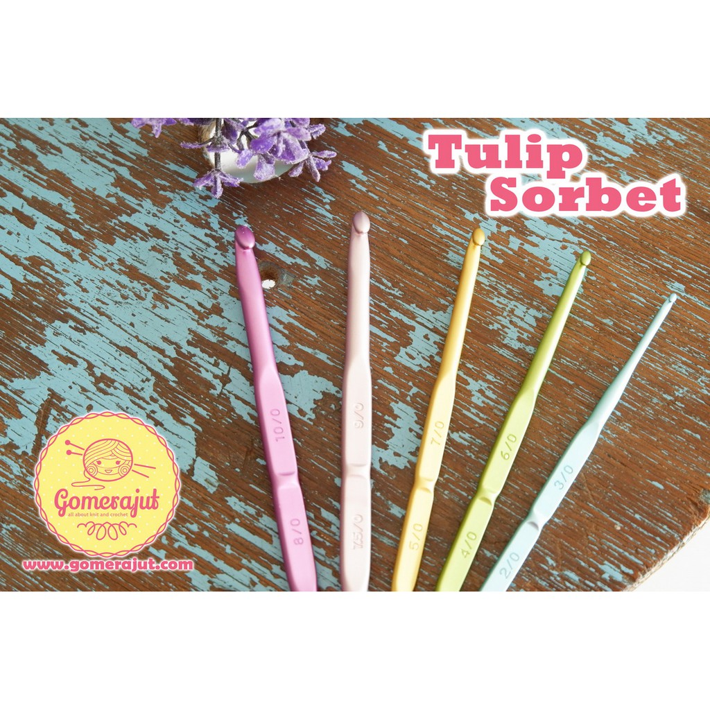 Tulip Sorbet 5 Pcs Double Ended Crochet Hook Pastel Color Knitting