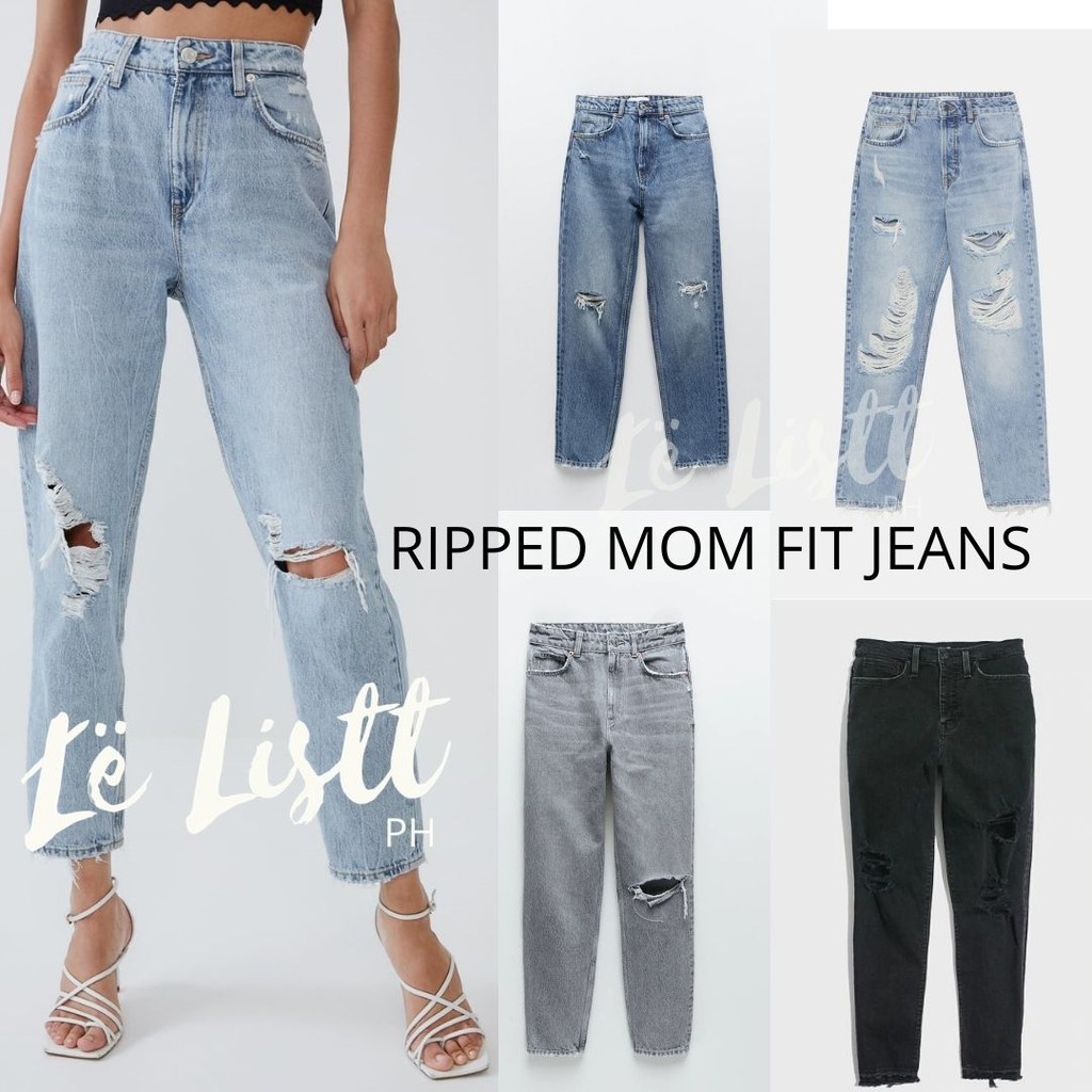 Zara mom hot sale jeans ripped