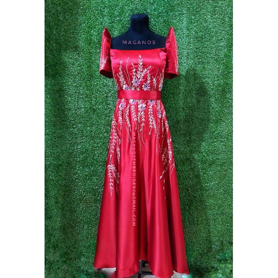 Maroon filipiniana sale