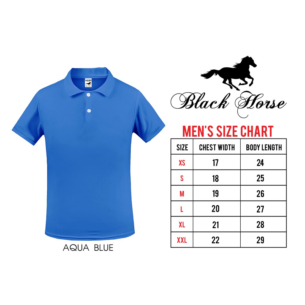 Black polo shirt with cheap blue horse