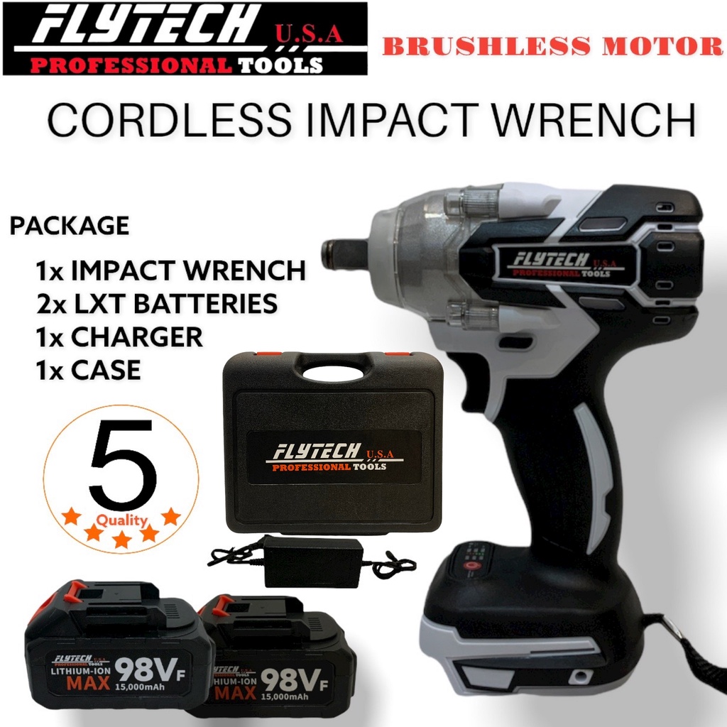 BRUSHLESS FLYTECH 21V HIGH QUALITY CORDLESS IMPACT WRENCH UP TO