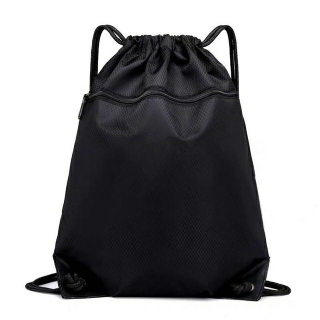 Plain Waterproof Drawstring Back Pack Bag With Zipper