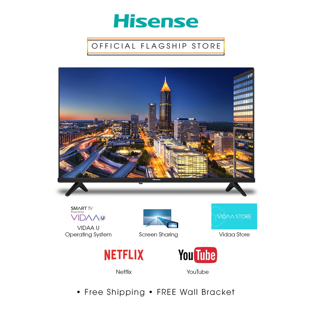 Hisense 43 Inch Smart Full Hd Led Tv + Free Wall Bracket