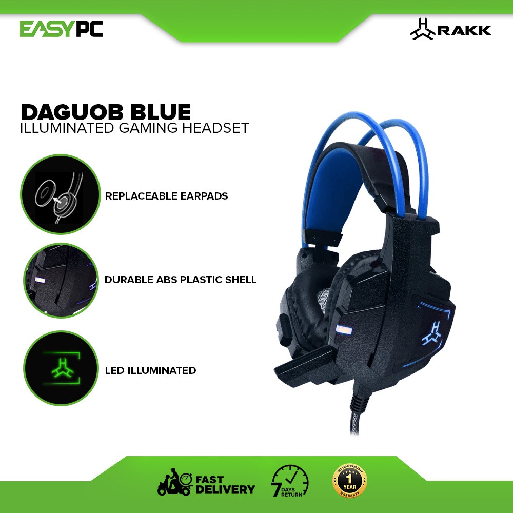 Rakk Daguob Gaming Headset Replaceable Ear Cups 1 Year