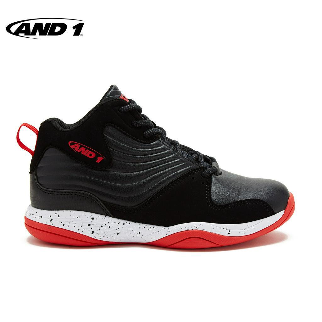 And1 Cyclone Basketball Shoes for Boys Black Fiery Red