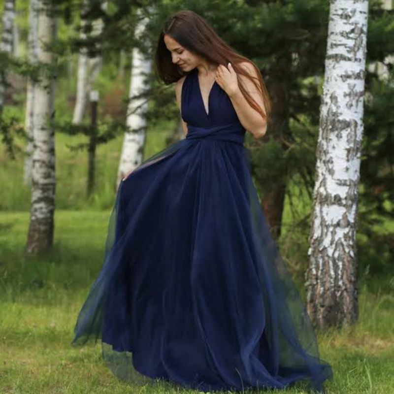 Dark blue shop infinity dress