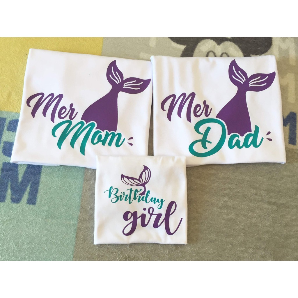 mermaid birthday family shirts