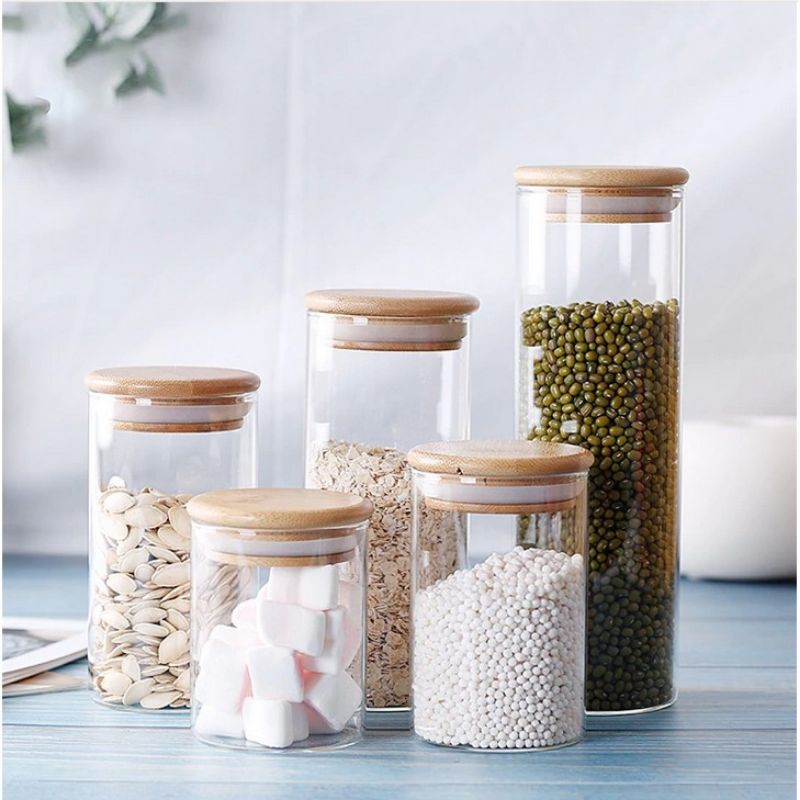 Bamboo deals lid jars