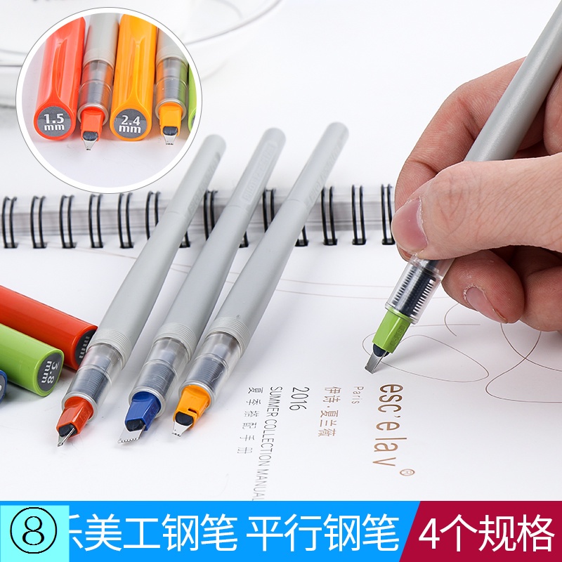 Pilot Parallel Pen Art Artist FP3-15-SS Color Ink Sac Fountain Pen Duckbill  Pen Flat Head Calligraphy Art Words Gothic Font - AliExpress